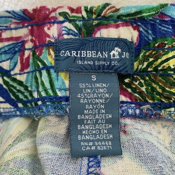 Caribbean Joe Capri Pants Size Small Colorful Floral Tropical Crop Beach - Picture 8 of 8